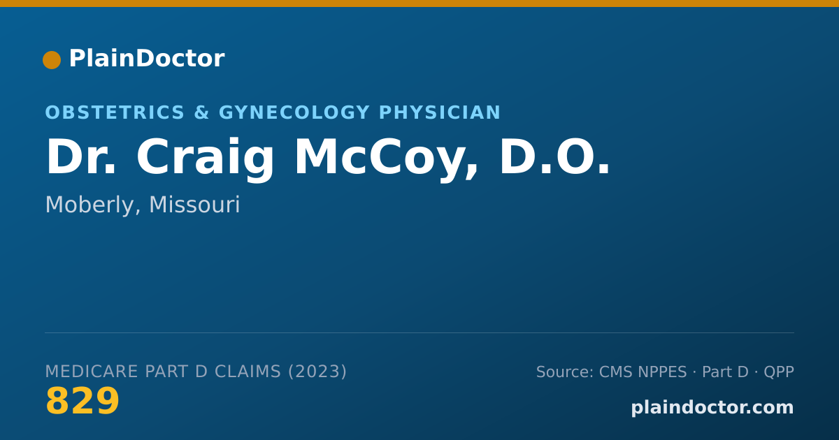 Shareable card for Craig McCoy, D.O. - Obstetrics & Gynecology Physician, Moberly, MO