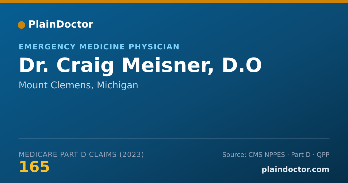 Shareable card for Craig Meisner, D.O - Emergency Medicine Physician, Mount Clemens, MI