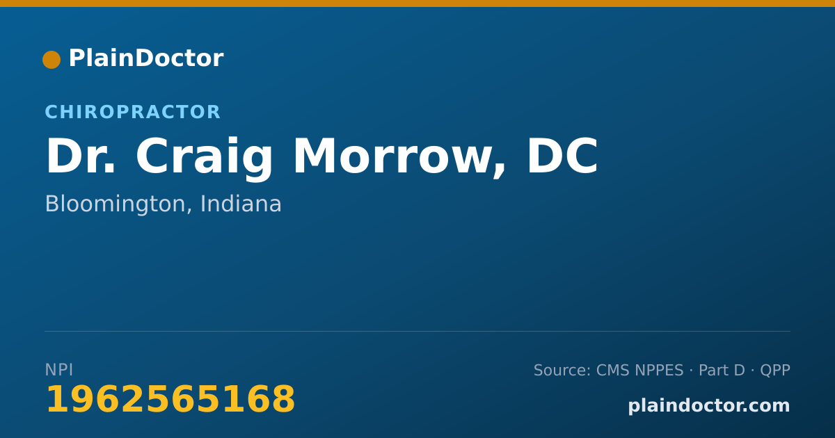Shareable card for Craig Morrow, DC - Chiropractor, Bloomington, IN