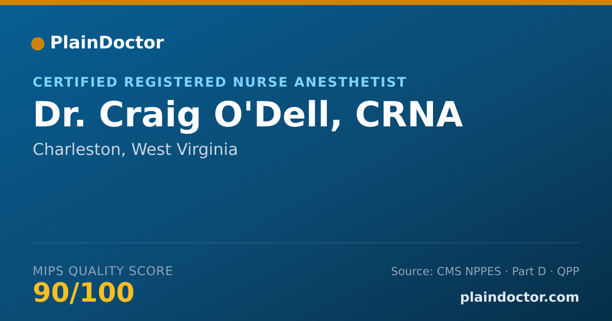 Shareable card for Craig O'Dell, CRNA - Certified Registered Nurse Anesthetist, Charleston, WV