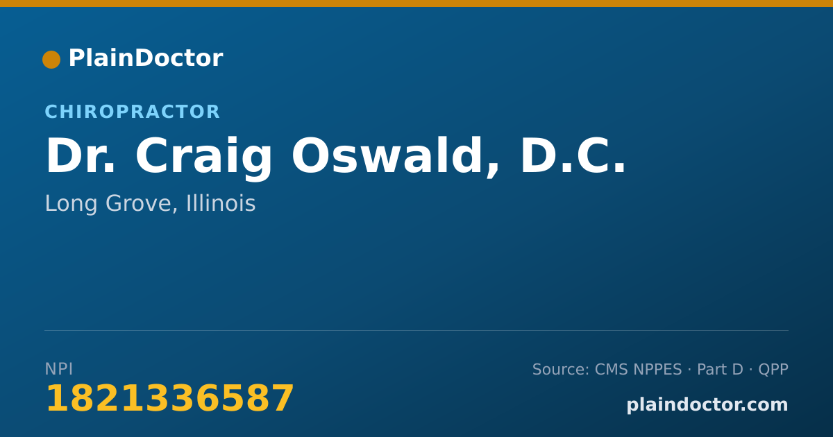 Shareable card for Craig Oswald, D.C. - Chiropractor, Long Grove, IL
