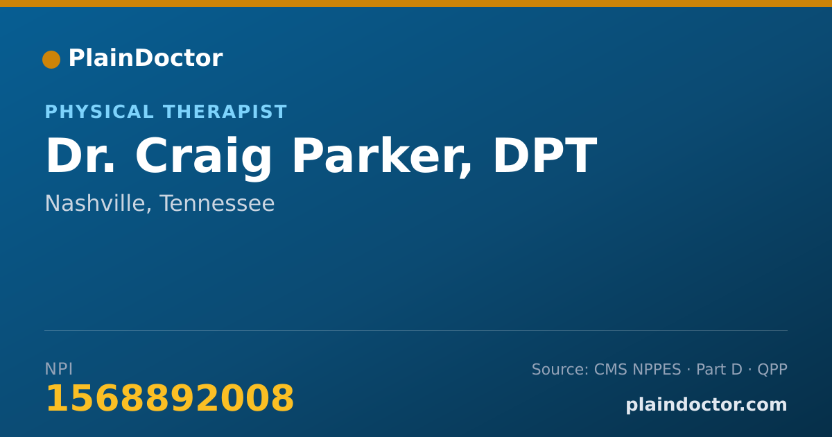 Shareable card for Craig Parker, DPT - Physical Therapist, Nashville, TN