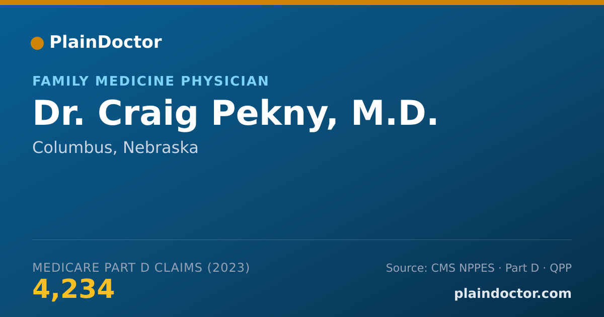 Shareable card for Craig Pekny, M.D. - Family Medicine Physician, Columbus, NE