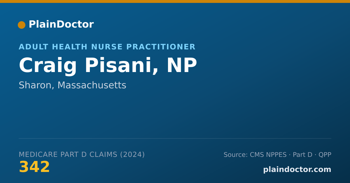 Shareable card for Craig Pisani, NP - Adult Health Nurse Practitioner, Sharon, MA