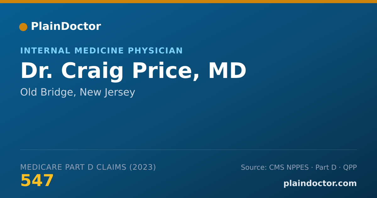 Shareable card for Craig Price, MD - Internal Medicine Physician, Old Bridge, NJ