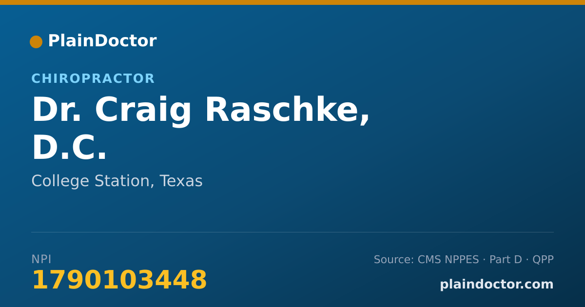 Shareable card for Craig Raschke, D.C. - Chiropractor, College Station, TX