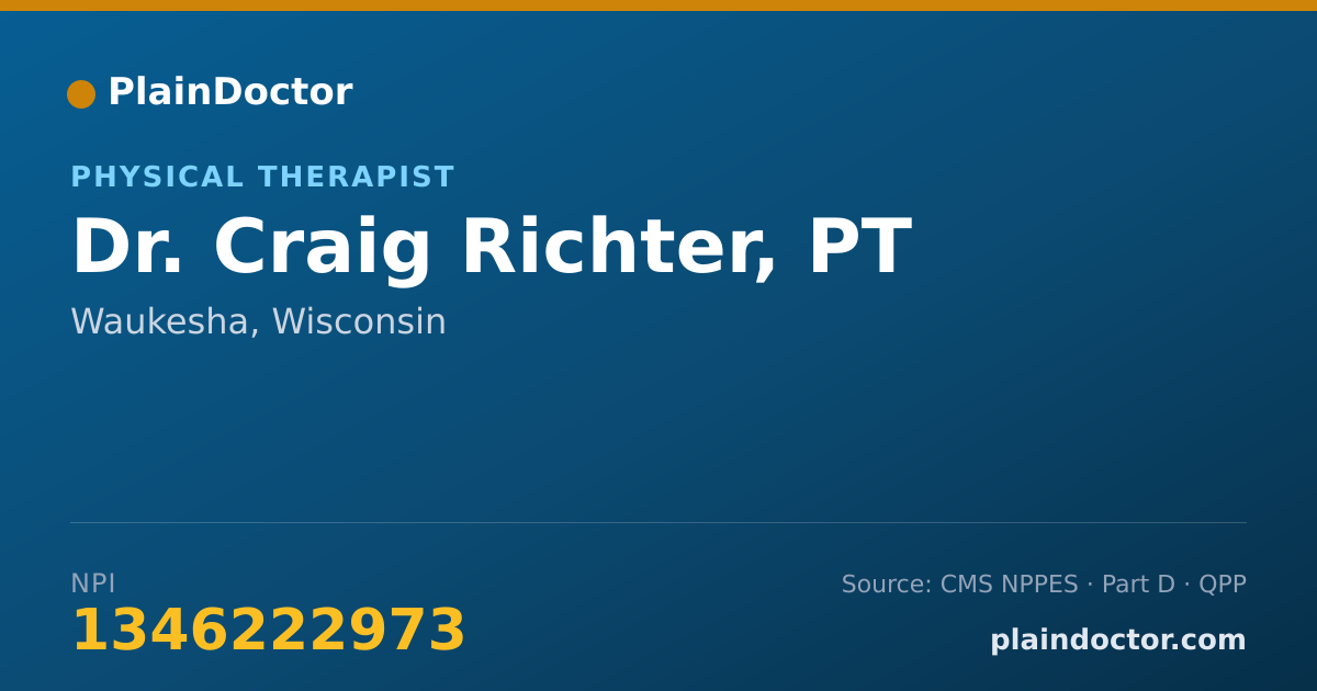Shareable card for Craig Richter, PT - Physical Therapist, Waukesha, WI