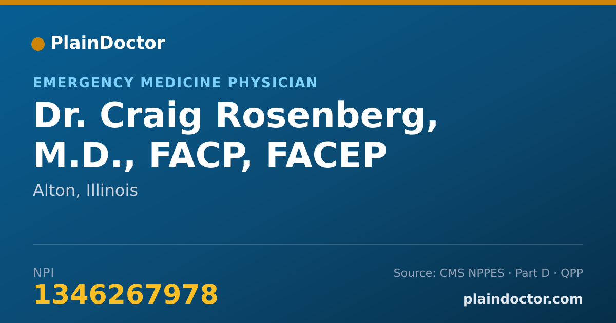 Shareable card for Craig Rosenberg, M.D., FACP, FACEP - Emergency Medicine Physician, Alton, IL
