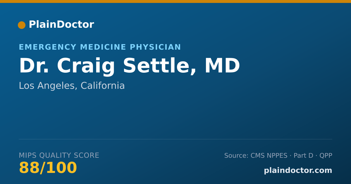 Shareable card for Craig Settle, MD - Emergency Medicine Physician, Los Angeles, CA