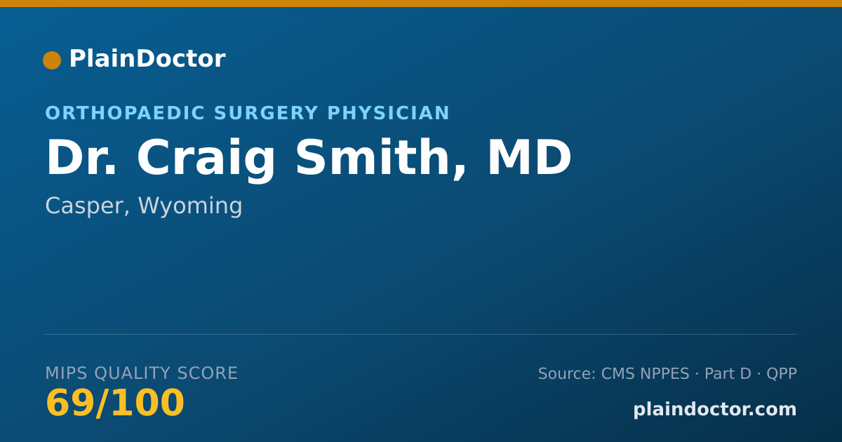 Shareable card for Craig Smith, MD - Orthopaedic Surgery Physician, Casper, WY