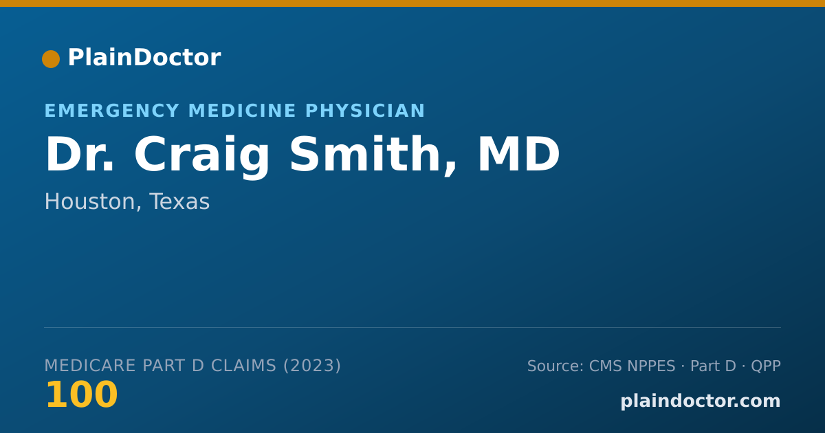 Shareable card for Craig Smith, MD - Emergency Medicine Physician, Houston, TX