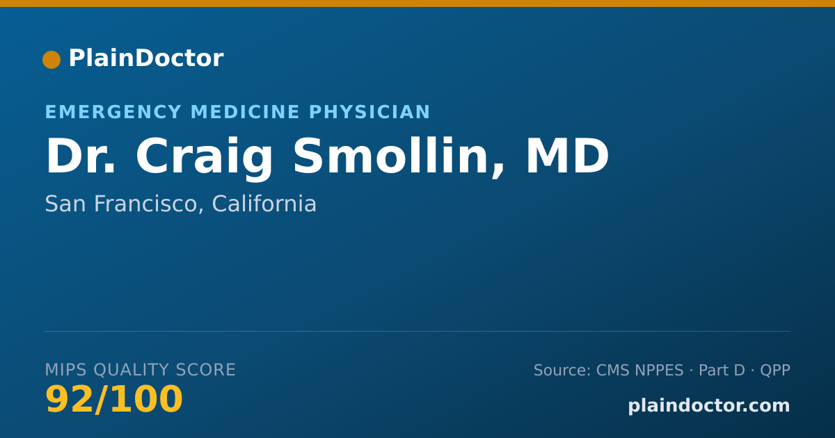 Shareable card for Craig Smollin, MD - Emergency Medicine Physician, San Francisco, CA
