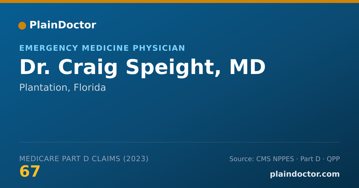 Shareable card for Craig Speight, MD - Emergency Medicine Physician, Plantation, FL