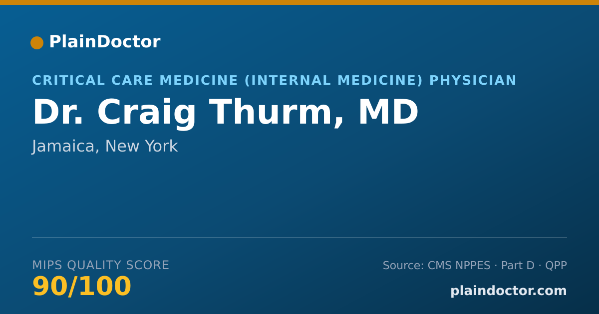 Shareable card for Craig Thurm, MD - Critical Care Medicine (Internal Medicine) Physician, Jamaica, NY