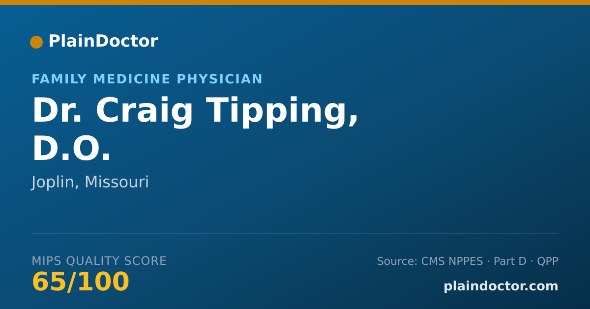 Shareable card for Craig Tipping, D.O. - Family Medicine Physician, Joplin, MO