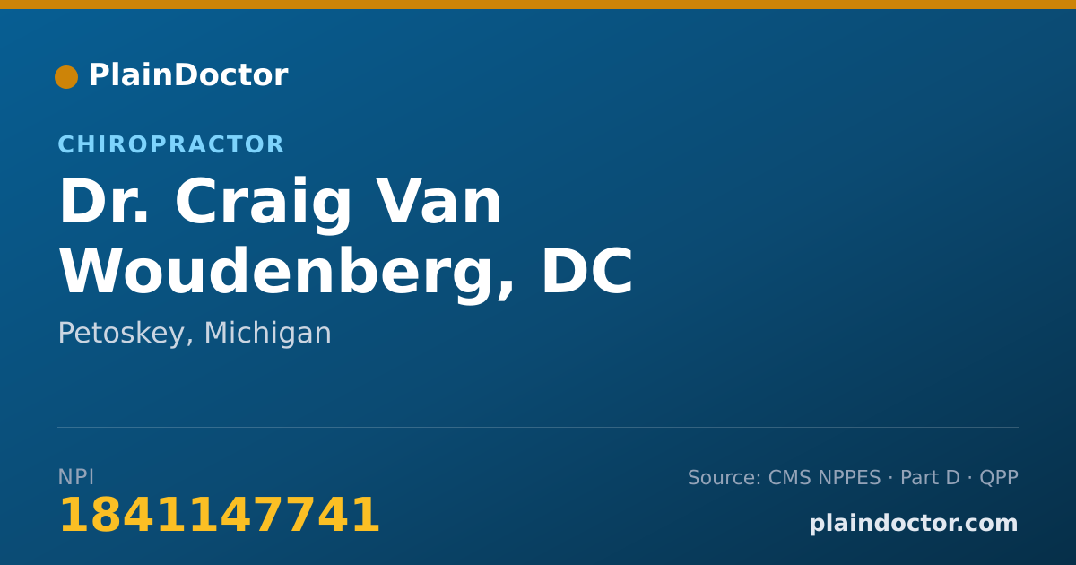 Shareable card for Craig Van Woudenberg, DC - Chiropractor, Petoskey, MI