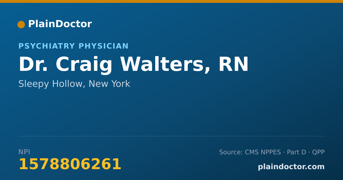 Shareable card for Craig Walters, RN - Psychiatry Physician, Sleepy Hollow, NY