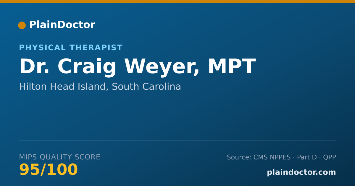 Shareable card for Craig Weyer, MPT - Physical Therapist, Hilton Head Island, SC