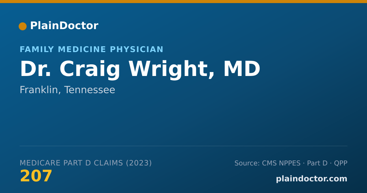Shareable card for Craig Wright, MD - Family Medicine Physician, Franklin, TN