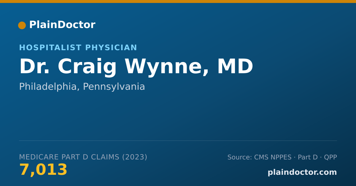 Shareable card for Craig Wynne, MD - Hospitalist Physician, Philadelphia, PA