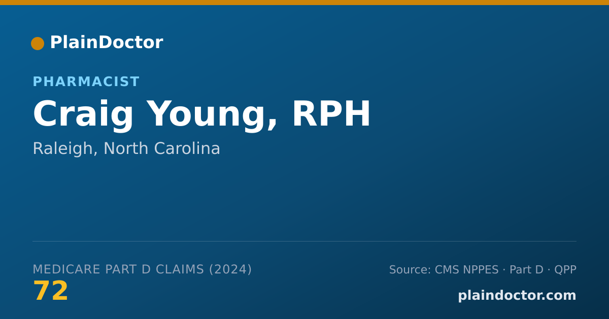 Shareable card for Craig Young, RPH - Pharmacist, Raleigh, NC