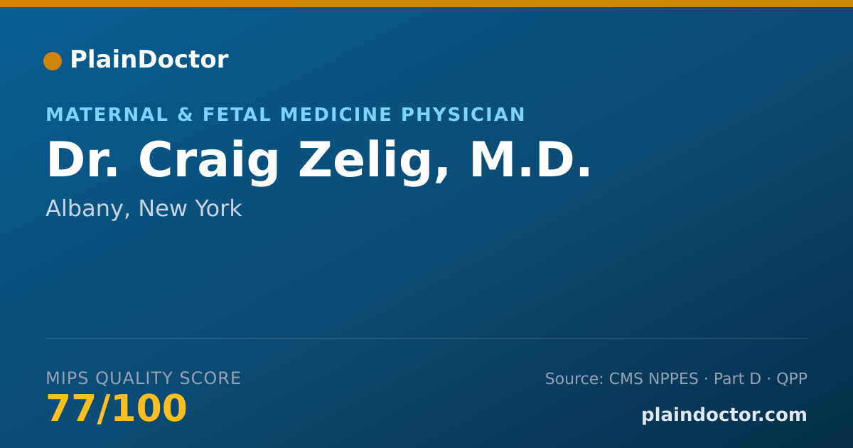 Shareable card for Craig Zelig, M.D. - Maternal & Fetal Medicine Physician, Albany, NY