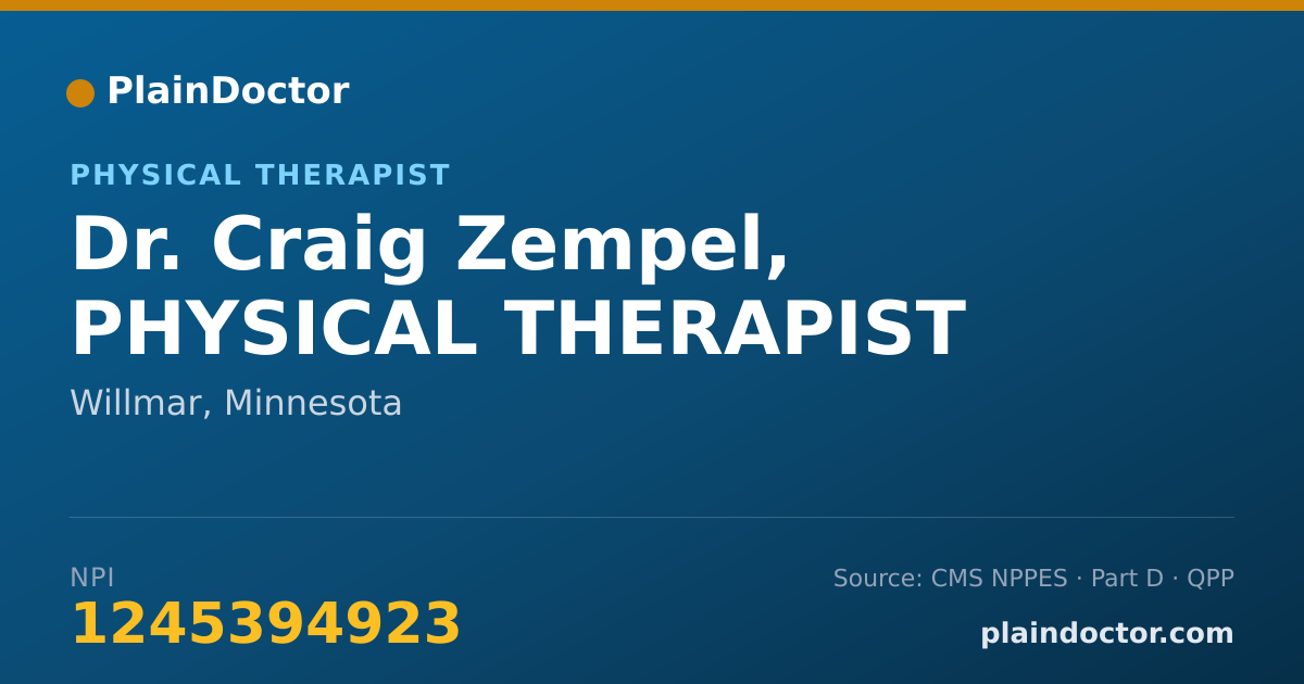 Shareable card for Craig Zempel, PHYSICAL THERAPIST - Physical Therapist, Willmar, MN