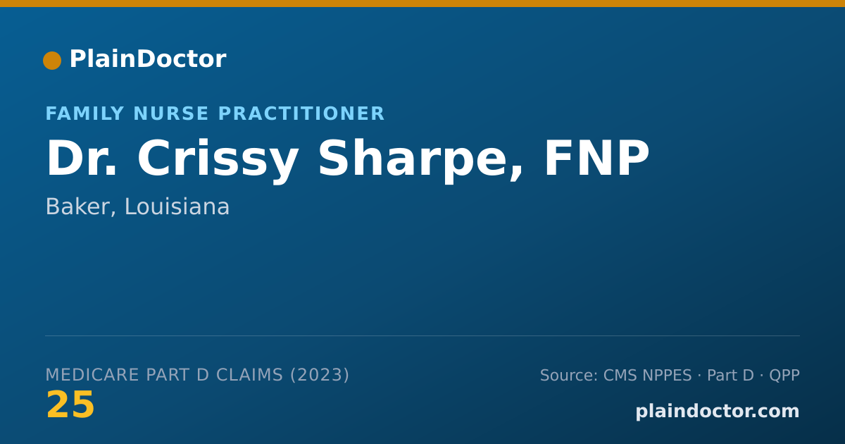Shareable card for Crissy Sharpe, FNP - Family Nurse Practitioner, Baker, LA