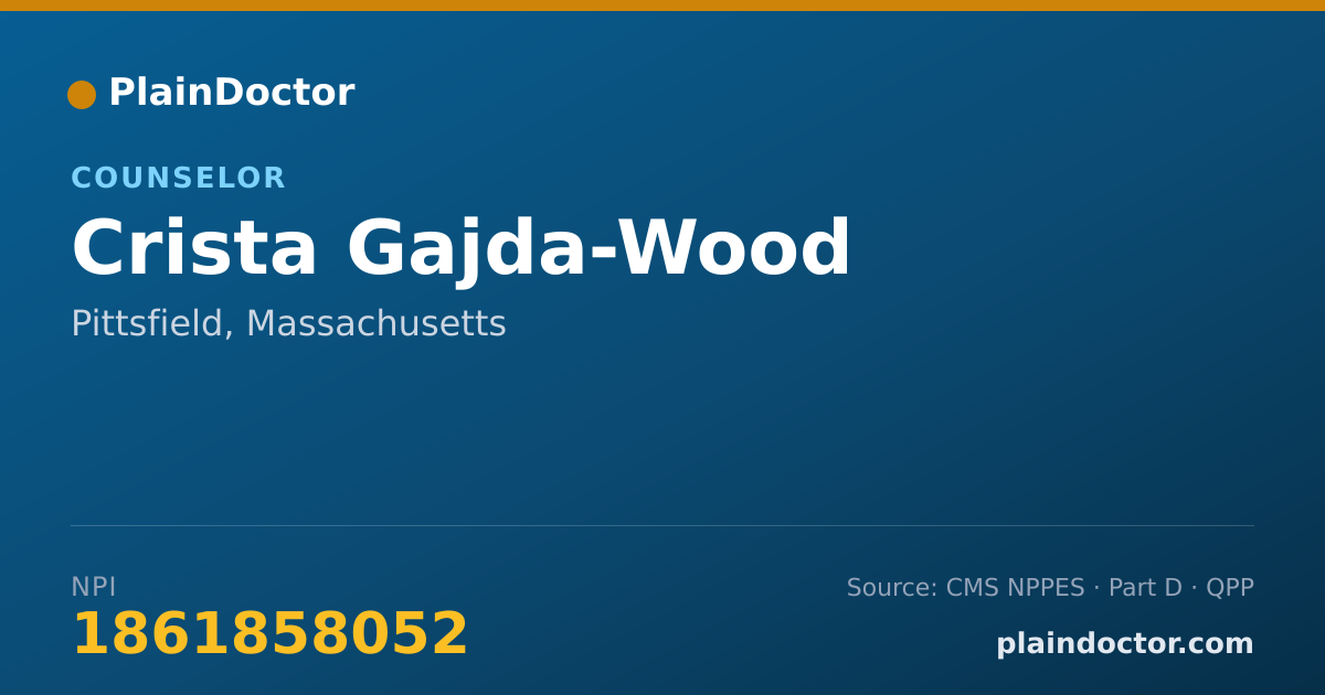 Shareable card for Crista Gajda-Wood - Counselor, Pittsfield, MA