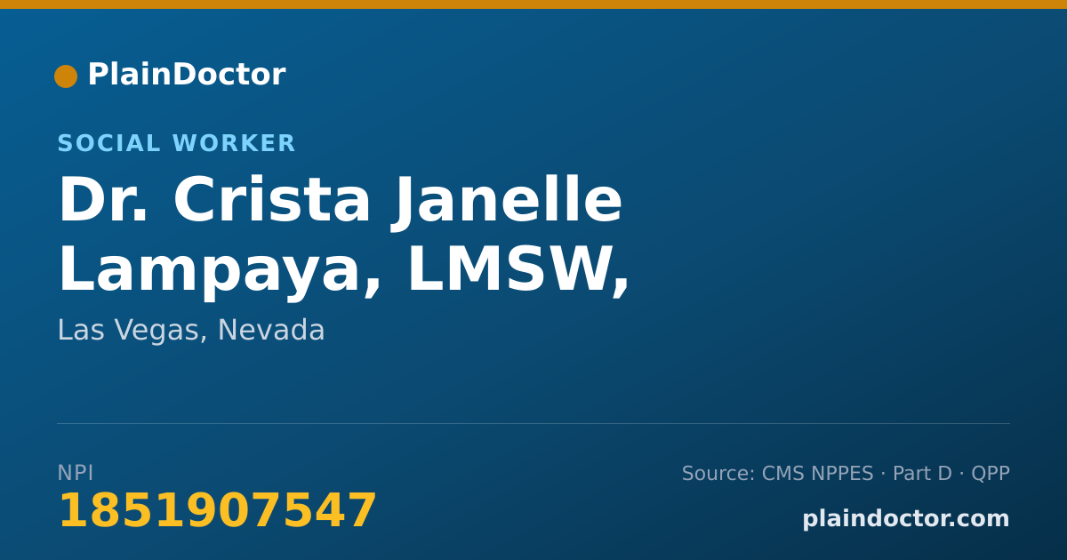 Shareable card for Crista Janelle Lampaya, LMSW, CSW-INTERN - Social Worker, Las Vegas, NV