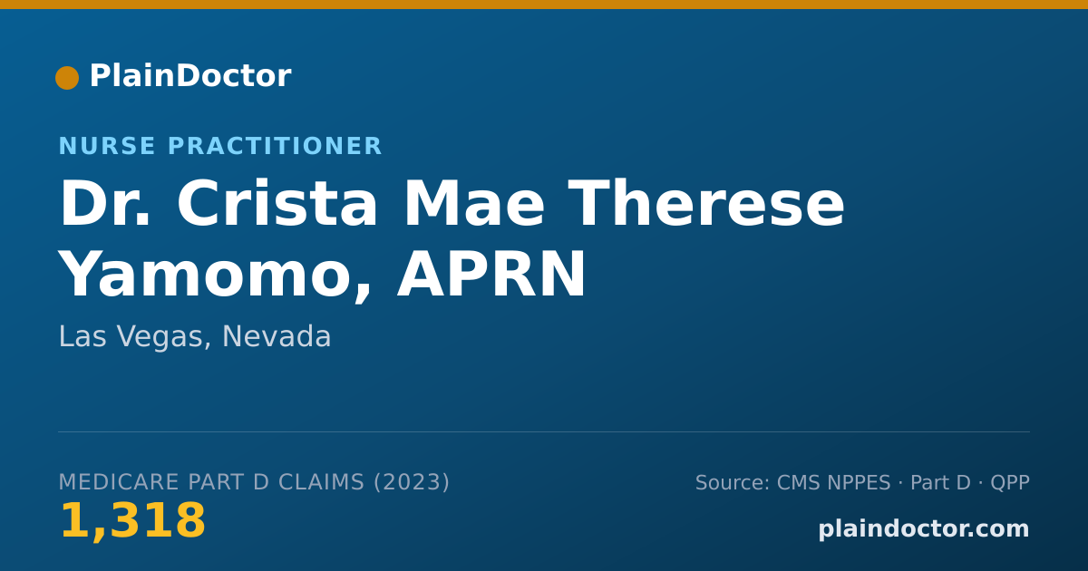 Shareable card for Crista Mae Therese Yamomo, APRN - Nurse Practitioner, Las Vegas, NV