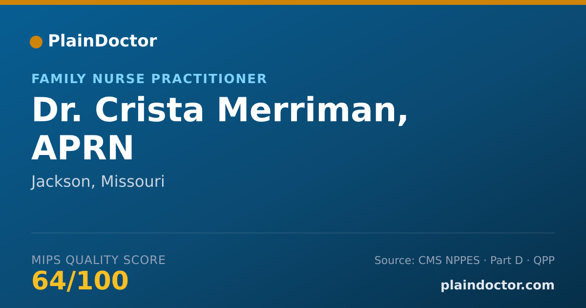 Shareable card for Crista Merriman, APRN - Family Nurse Practitioner, Jackson, MO