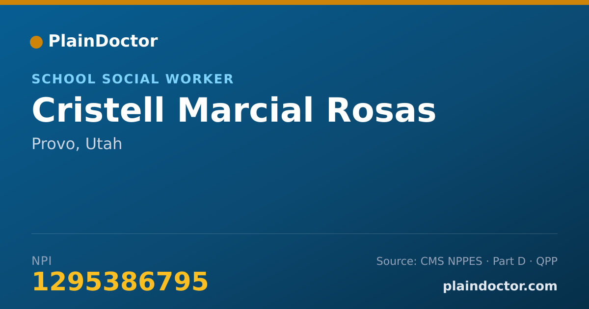 Shareable card for Cristell Marcial Rosas - School Social Worker, Provo, UT