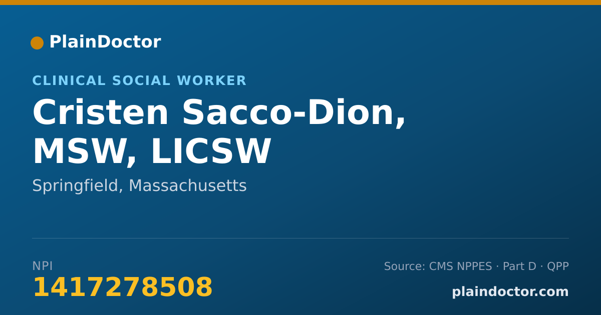 Shareable card for Cristen Sacco-Dion, MSW, LICSW - Clinical Social Worker, Springfield, MA