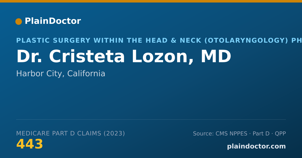 Shareable card for Cristeta Lozon, MD - Plastic Surgery within the Head & Neck (Otolaryngology) Physician, Harbor City, CA