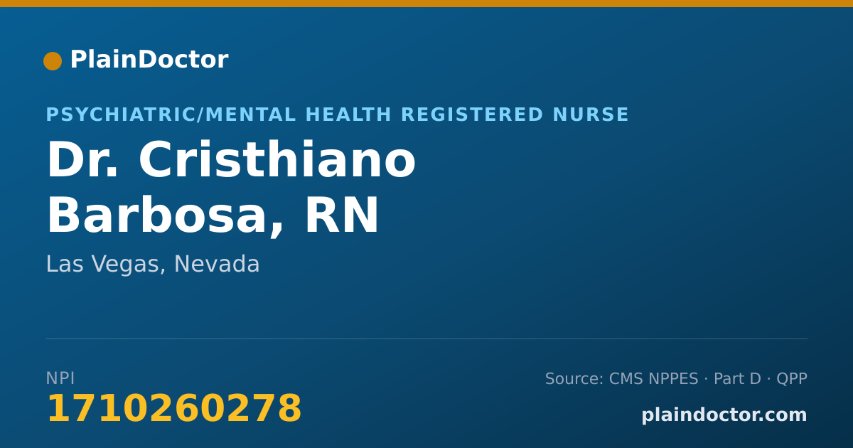 Shareable card for Cristhiano Barbosa, RN - Psychiatric/Mental Health Registered Nurse, Las Vegas, NV