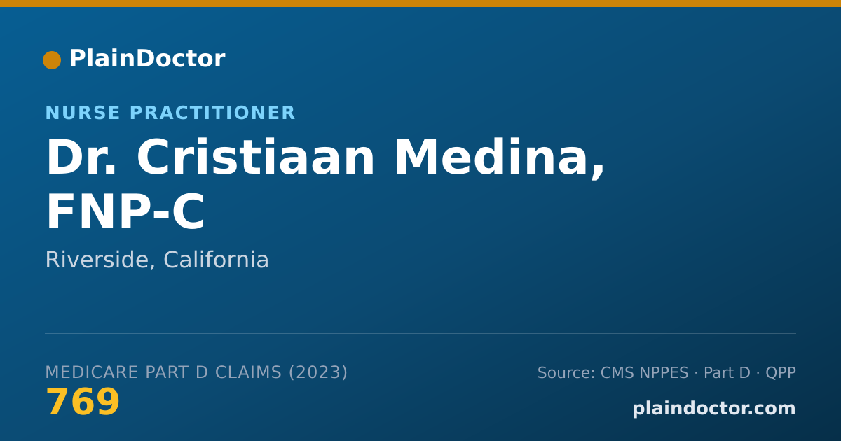Shareable card for Cristiaan Medina, FNP-C - Nurse Practitioner, Riverside, CA