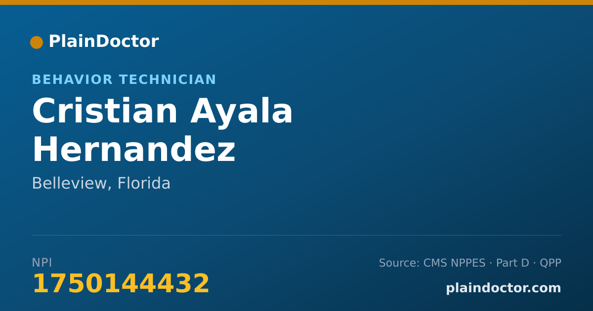 Shareable card for Cristian Ayala Hernandez - Behavior Technician, Belleview, FL