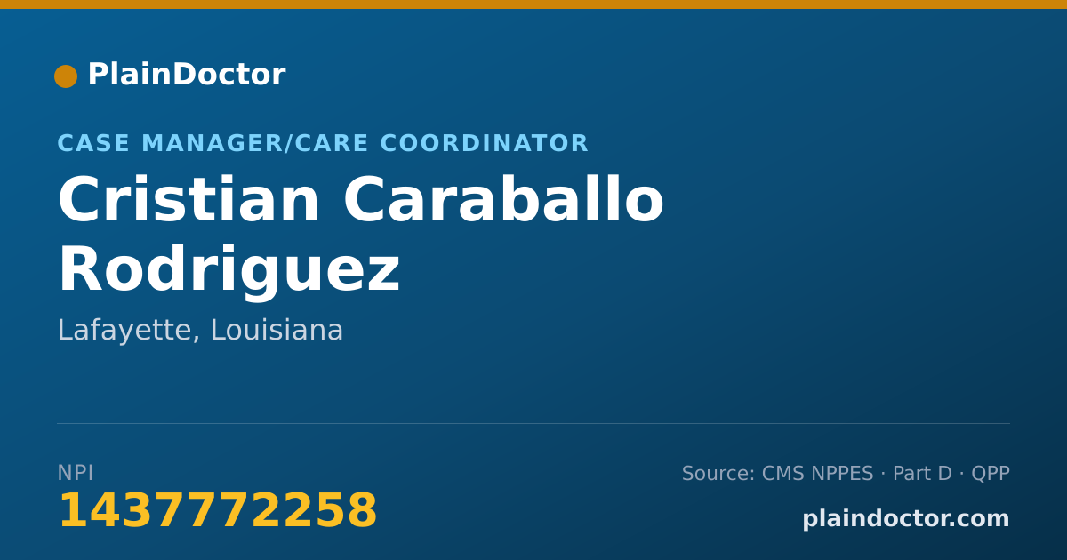 Shareable card for Cristian Caraballo Rodriguez - Case Manager/Care Coordinator, Lafayette, LA