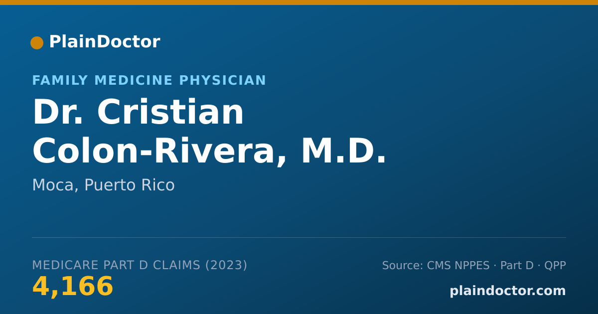 Shareable card for Cristian Colon-Rivera, M.D. - Family Medicine Physician, Moca, PR