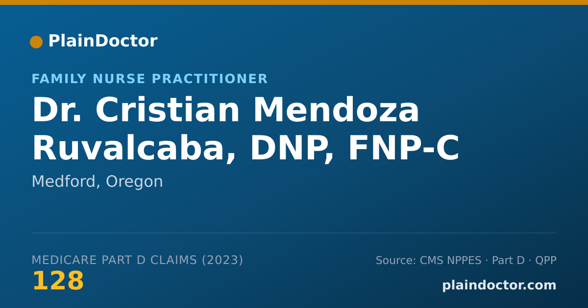 Shareable card for Cristian Mendoza Ruvalcaba, DNP, FNP-C - Family Nurse Practitioner, Medford, OR