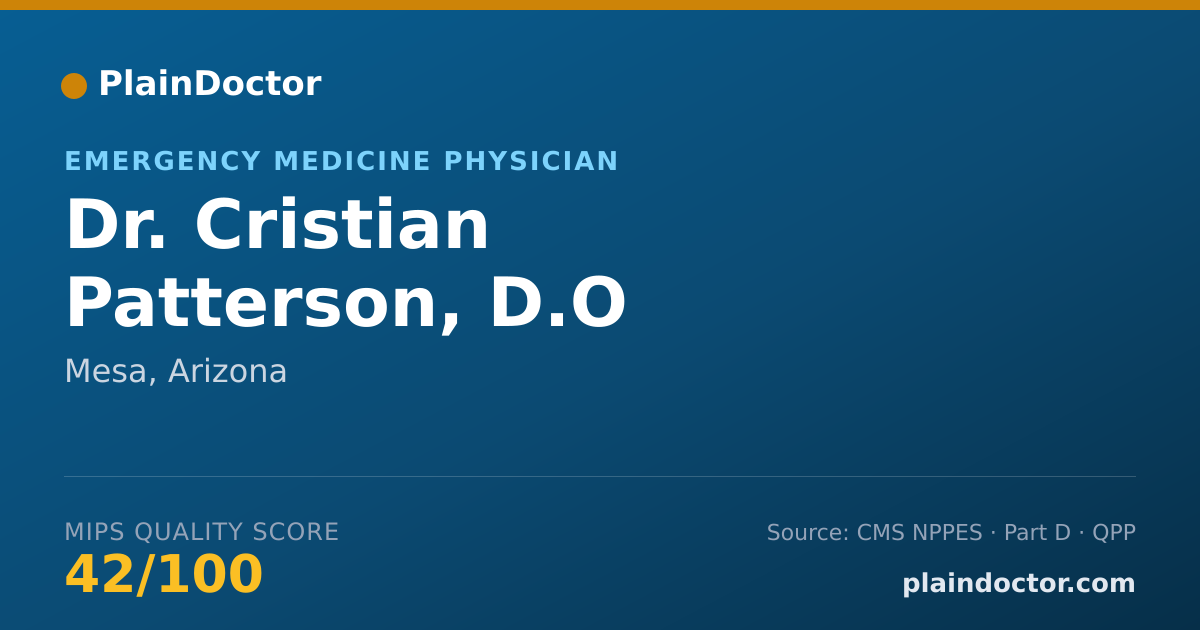 Shareable card for Cristian Patterson, D.O - Emergency Medicine Physician, Mesa, AZ