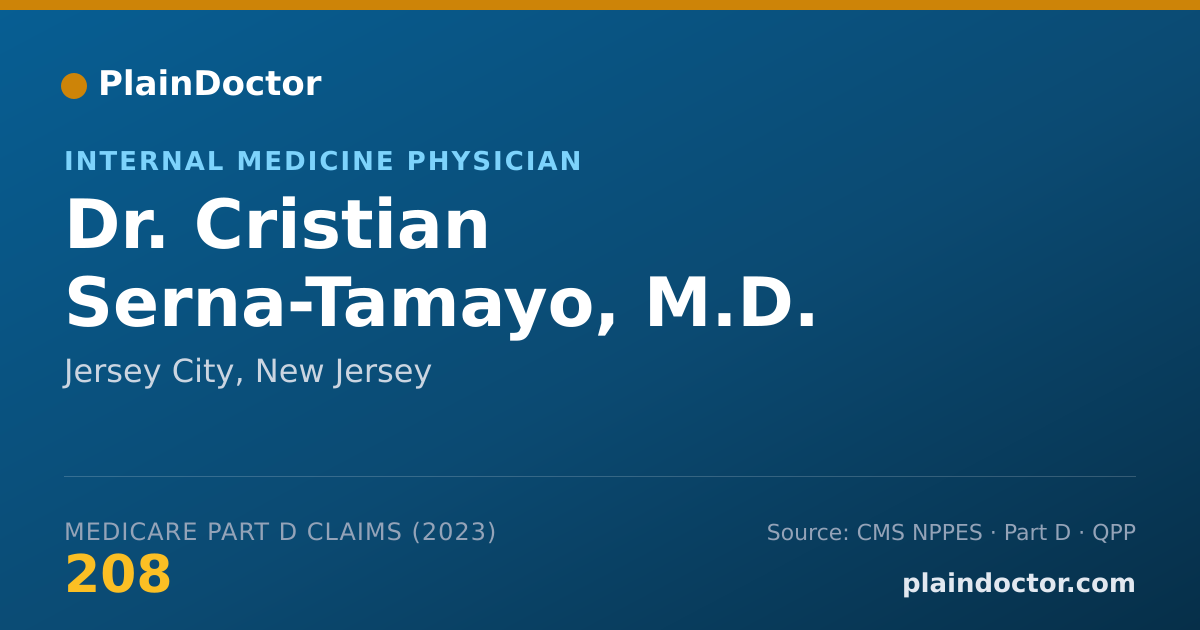 Shareable card for Cristian Serna-Tamayo, M.D. - Internal Medicine Physician, Jersey City, NJ