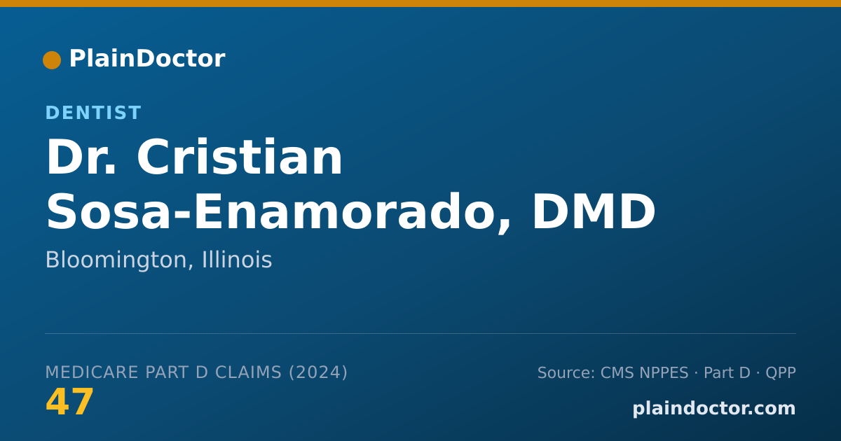 Shareable card for Cristian Sosa-Enamorado, DMD - Dentist, Bloomington, IL