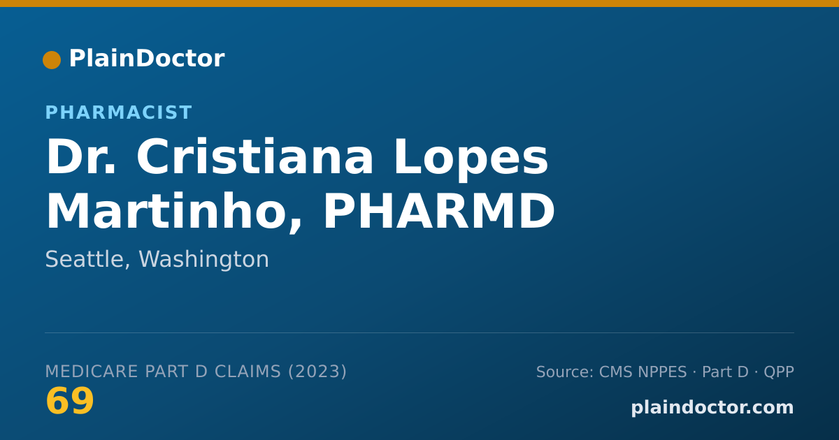 Shareable card for Cristiana Lopes Martinho, PHARMD - Pharmacist, Seattle, WA