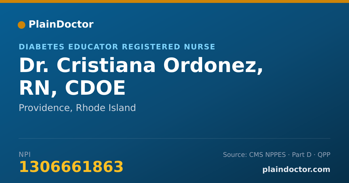 Shareable card for Cristiana Ordonez, RN, CDOE - Diabetes Educator Registered Nurse, Providence, RI
