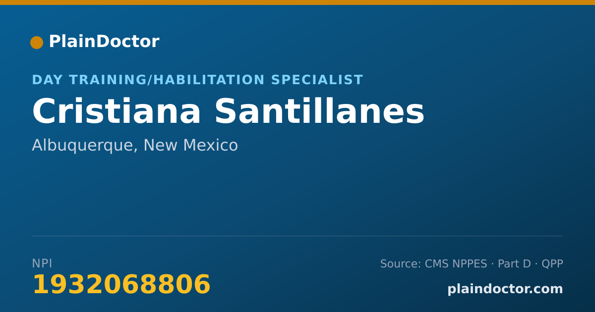 Shareable card for Cristiana Santillanes - Day Training/Habilitation Specialist, Albuquerque, NM