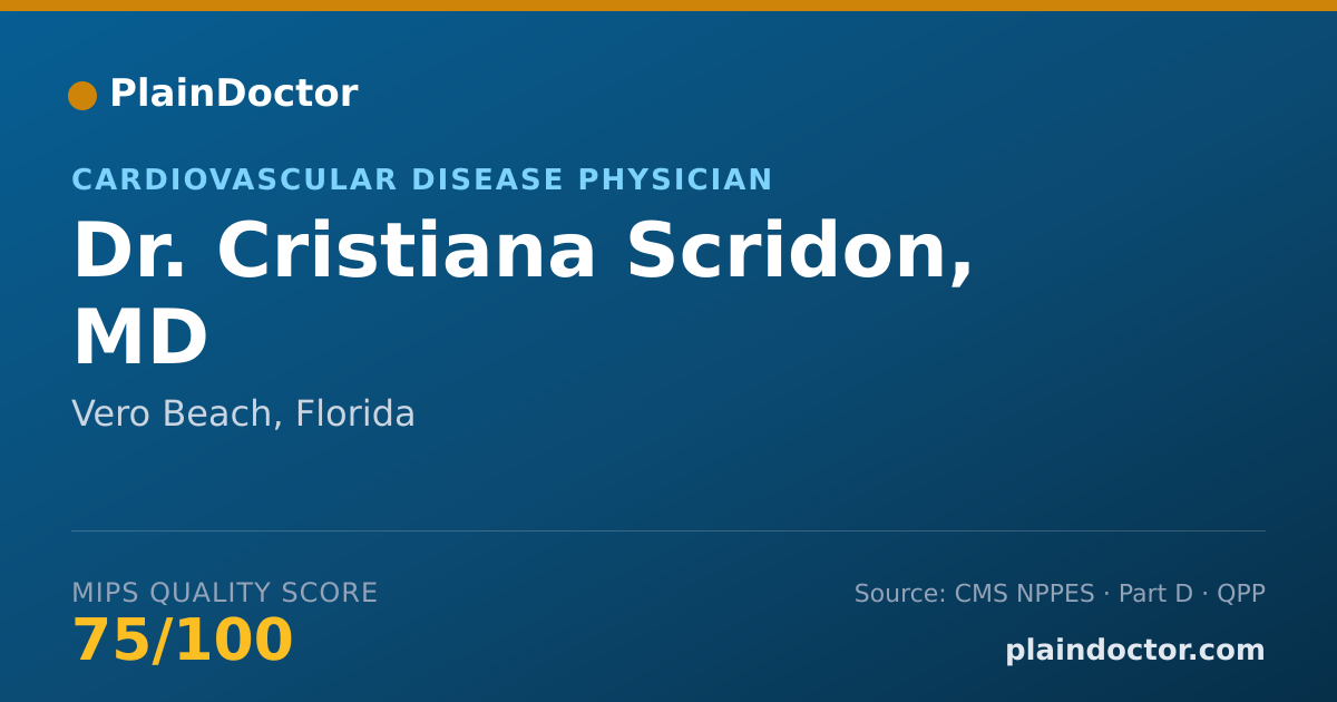 Shareable card for Cristiana Scridon, MD - Cardiovascular Disease Physician, Vero Beach, FL
