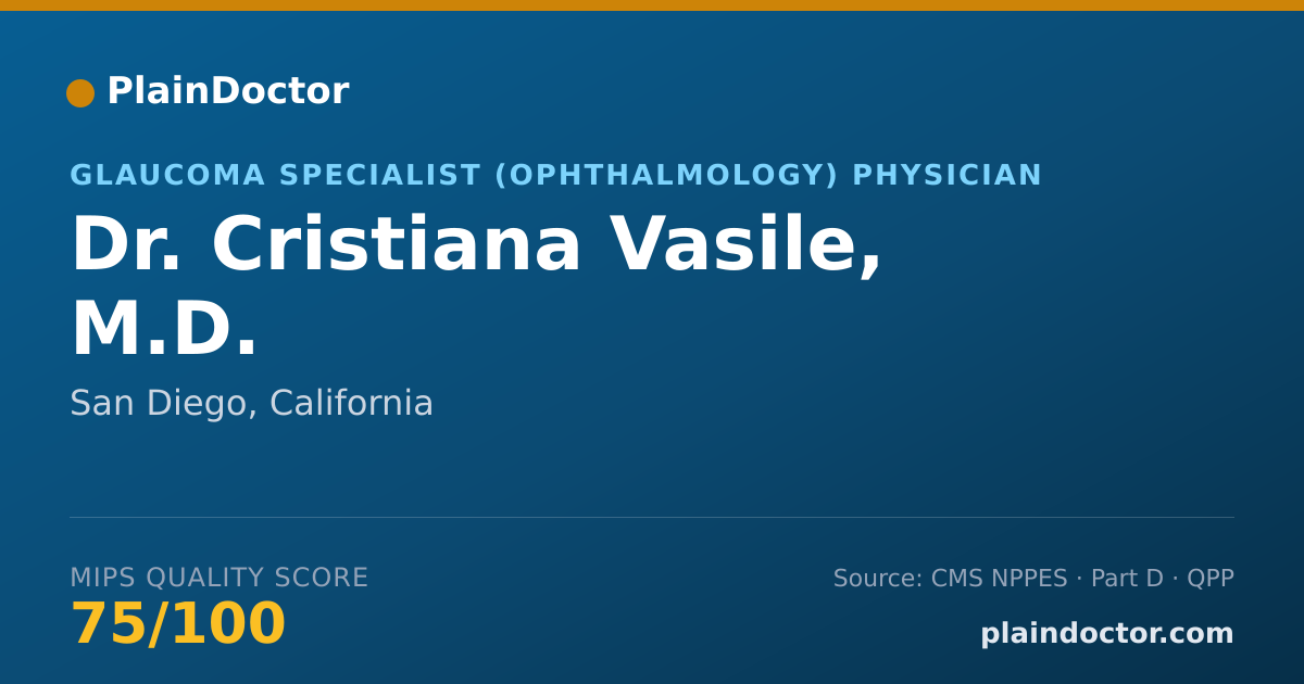 Shareable card for Cristiana Vasile, M.D. - Glaucoma Specialist (Ophthalmology) Physician, San Diego, CA