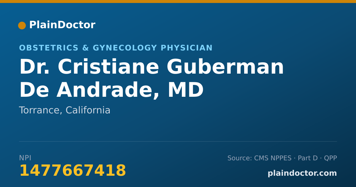 Shareable card for Cristiane Guberman De Andrade, MD - Obstetrics & Gynecology Physician, Torrance, CA